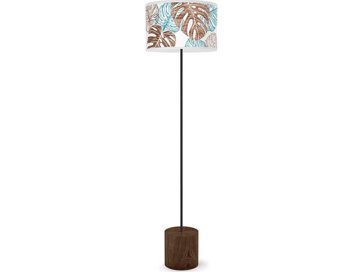jefdesigns Monstera Printed Blue Floor Lamp