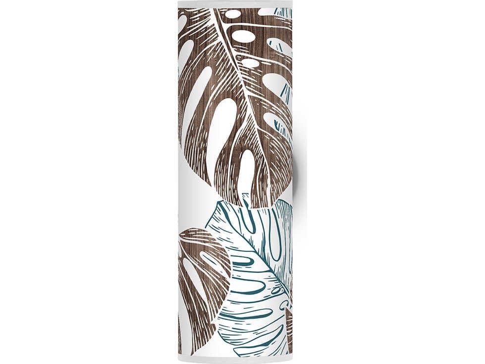 jefdesigns Monstera Printed Axel 1-Light Blue Wall Sconce