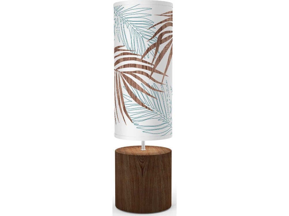 jefdesigns Palm Leaf Printed Spin Brown Buffet Lamp