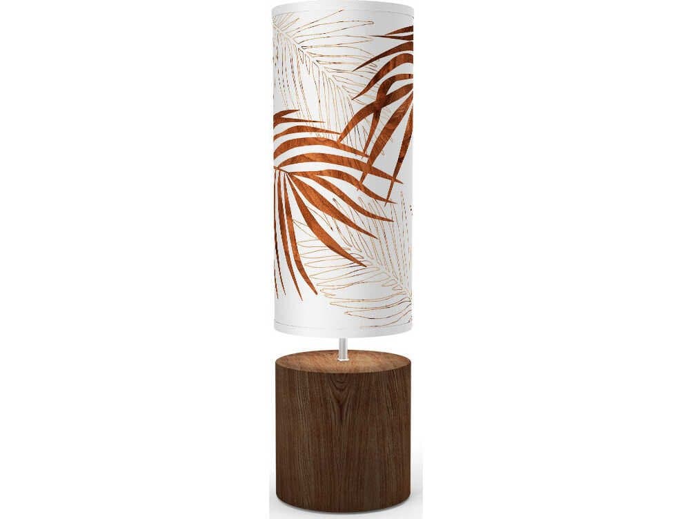 jefdesigns Palm Leaf Printed Spin Brown Buffet Lamp