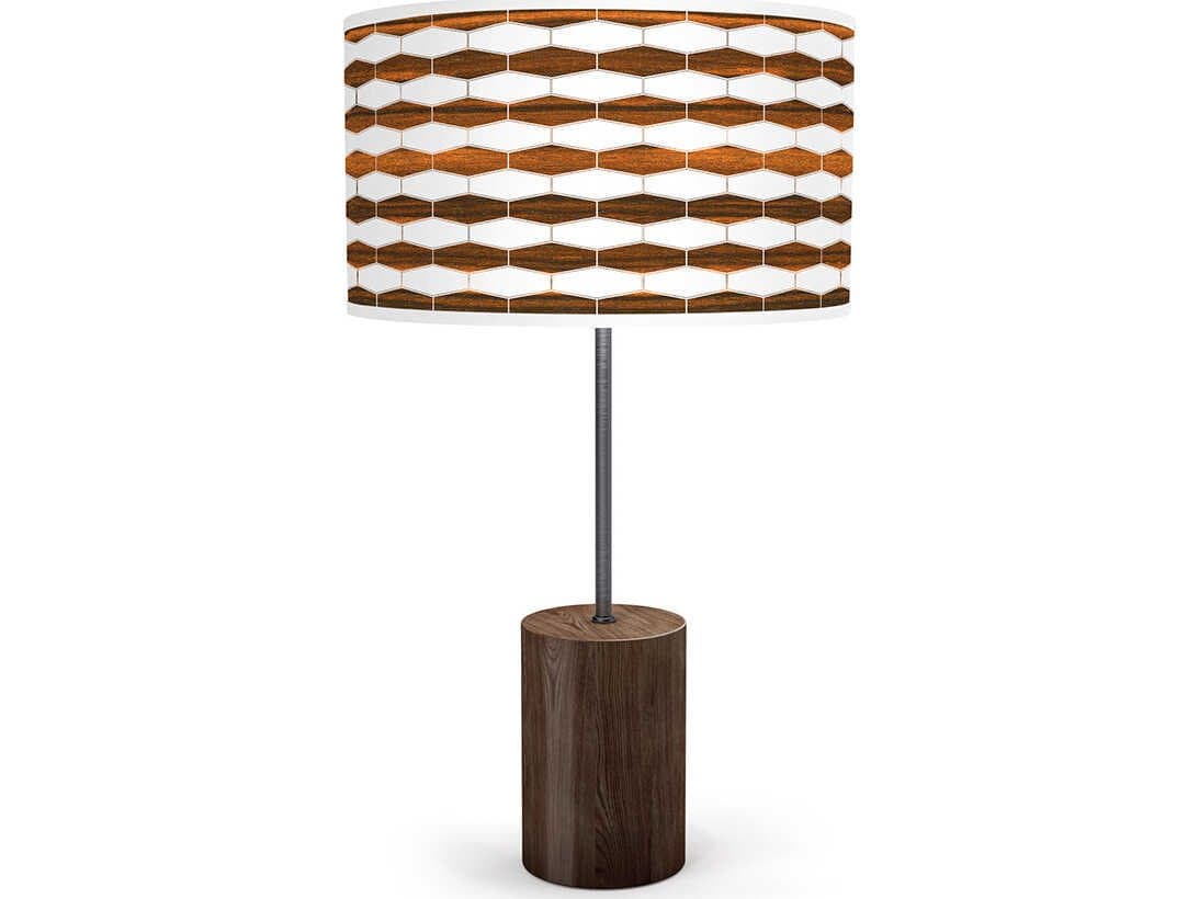 jefdesigns Weave Printed Chuck Ebony Buffet Lamp