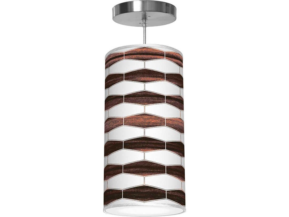 jefdesigns Weave Printed Lisha 1-Light Ebony Cylinder Mini Pendant