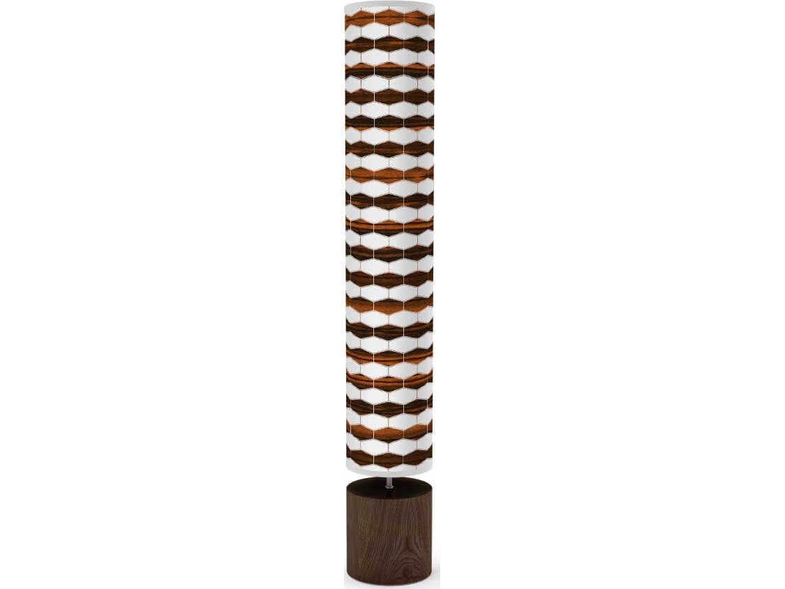 jefdesigns Weave Printed Spin Brown Floor Lamp