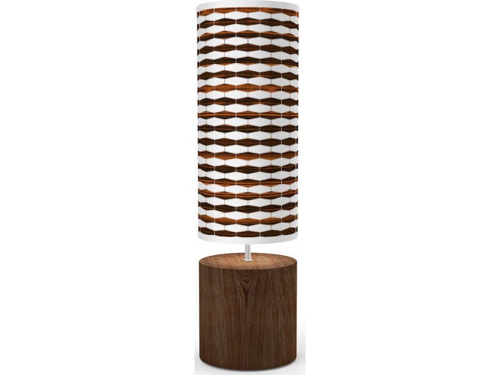 jefdesigns Weave Printed Spin Brown Buffet Lamp