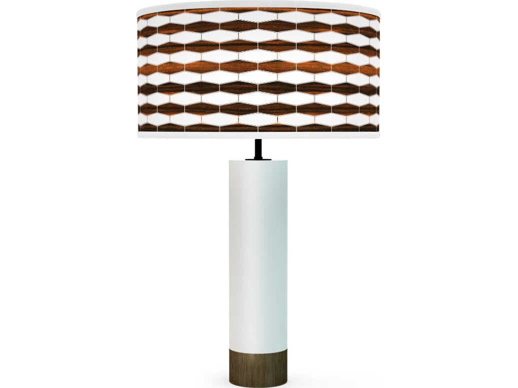 jefdesigns Weave Printed Thad White Buffet Lamp