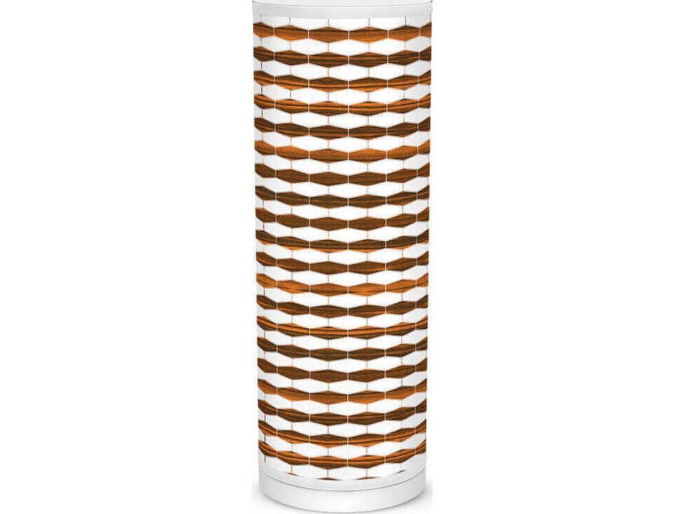 jefdesigns Weave Printed Tube Brown Table Lamp