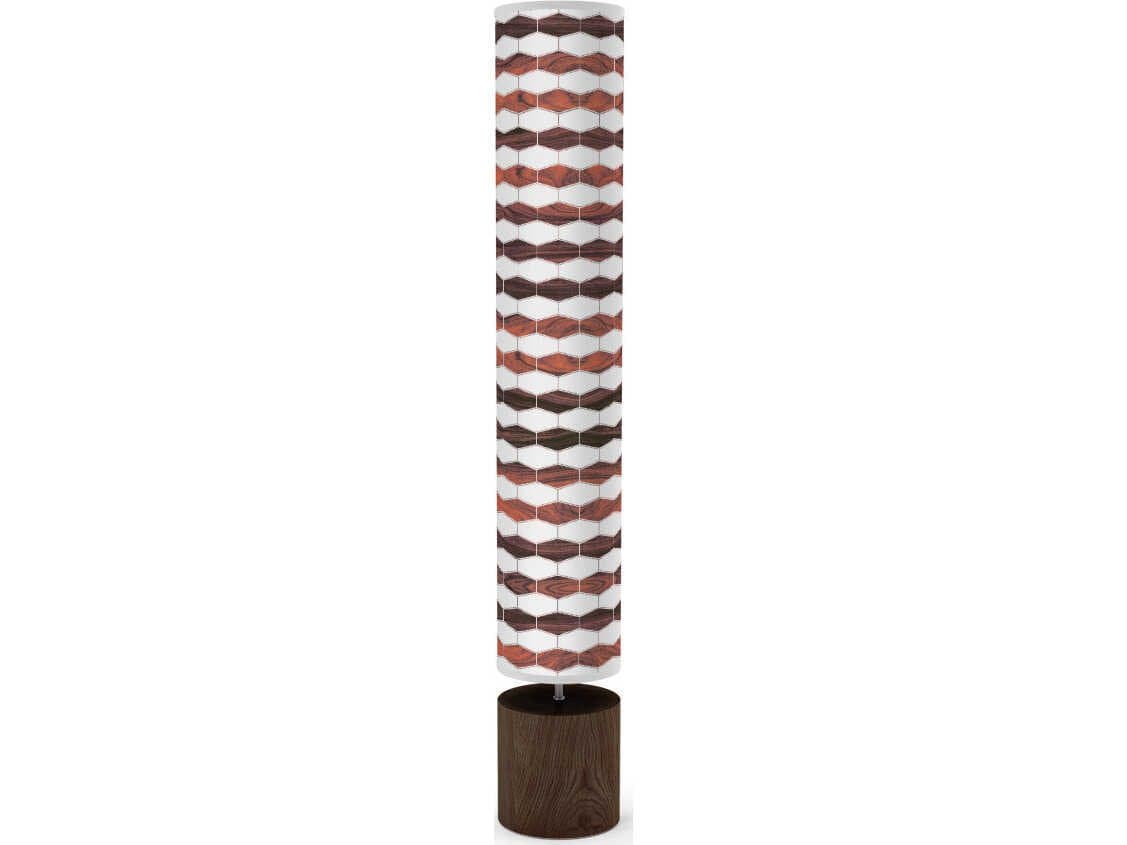 jefdesigns Weave Printed Spin Brown Floor Lamp