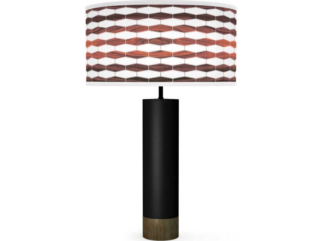 jefdesigns Weave Printed Thad Black Buffet Lamp