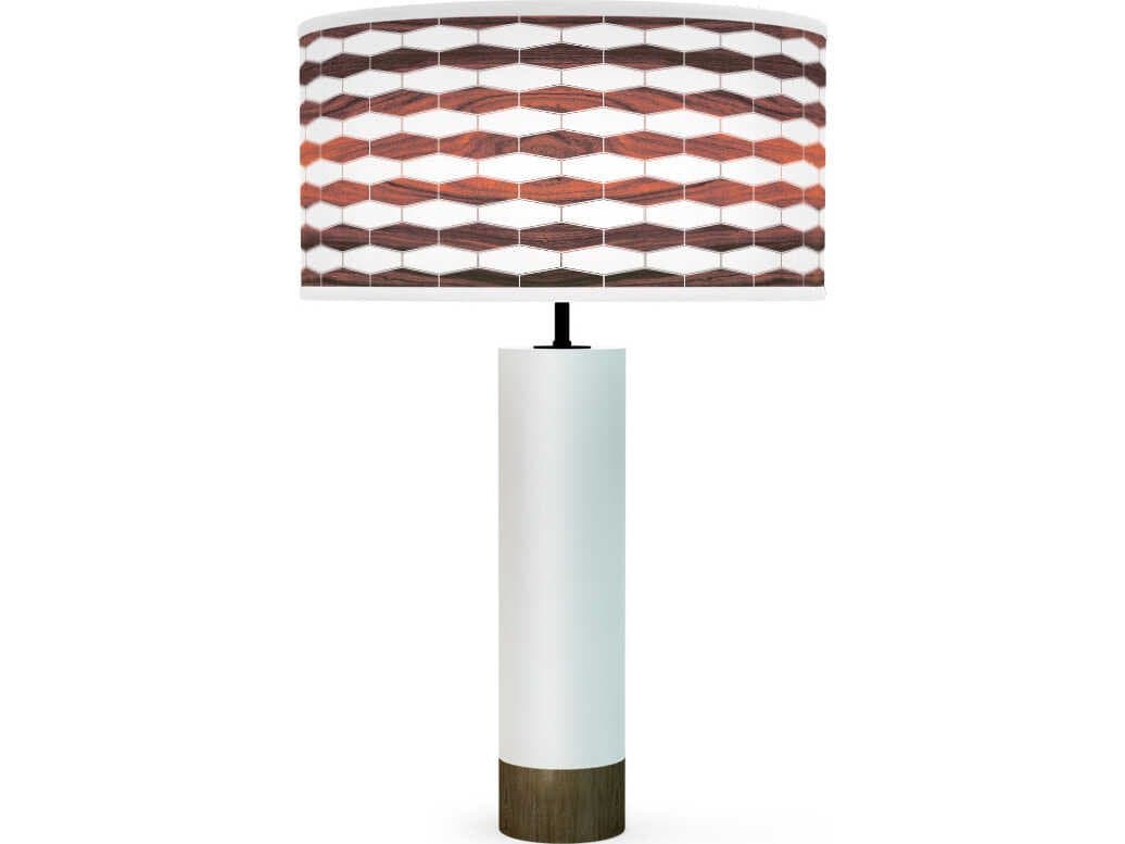 jefdesigns Weave Printed Thad White Buffet Lamp
