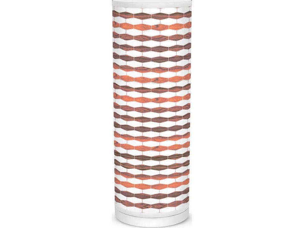 jefdesigns Weave Printed Tube Brown Table Lamp