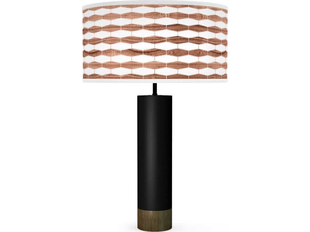 jefdesigns Weave Printed Thad Black Buffet Lamp