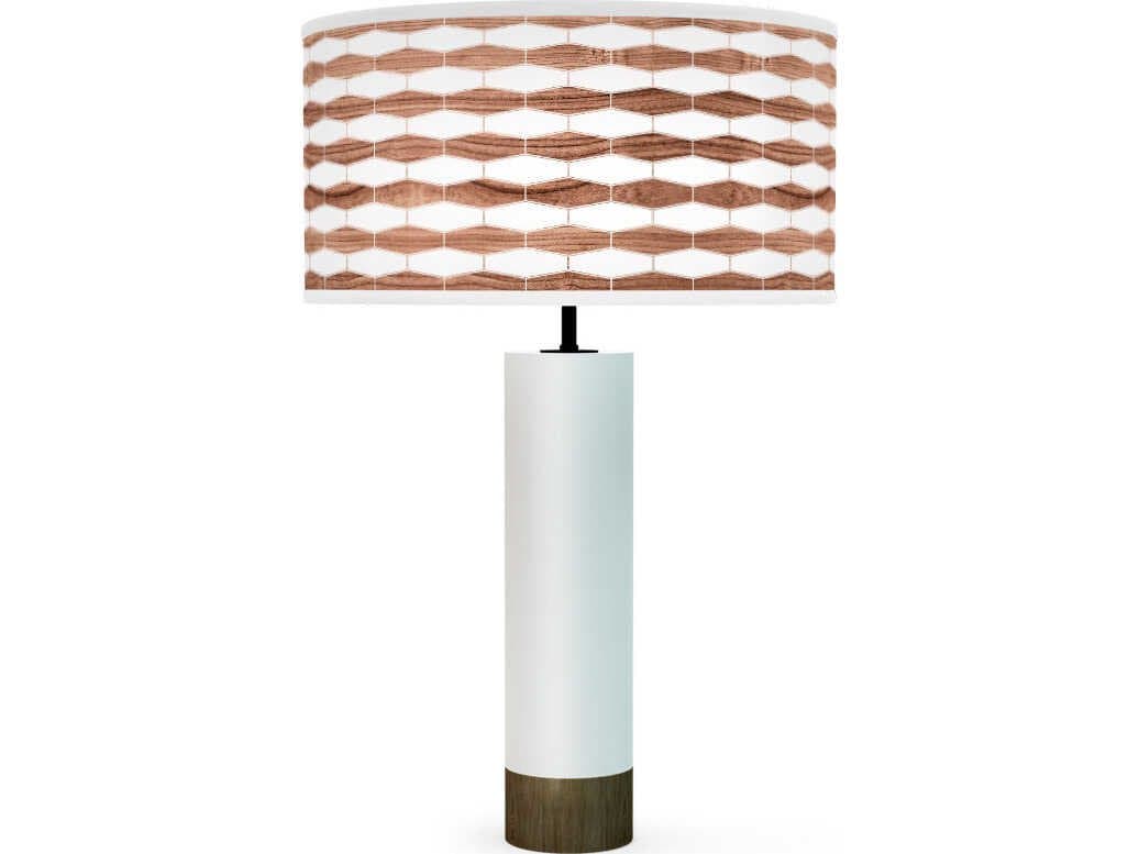 jefdesigns Weave Printed Thad White Buffet Lamp