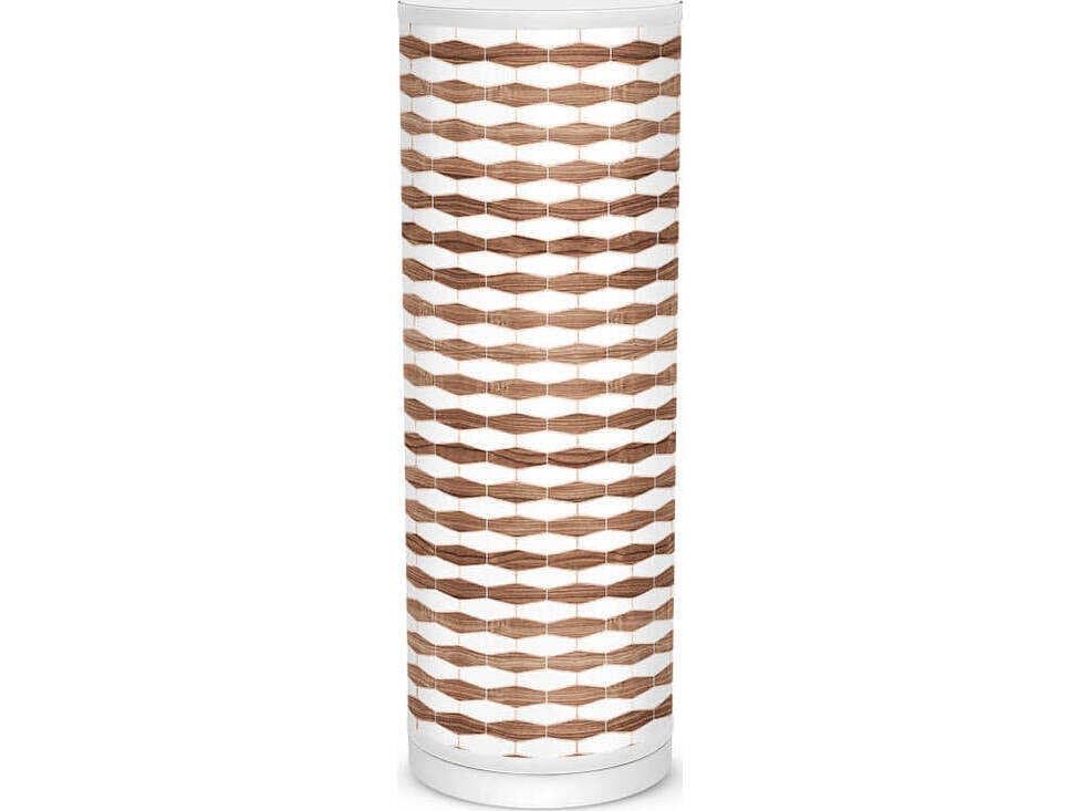 jefdesigns Weave Printed Tube Brown Table Lamp