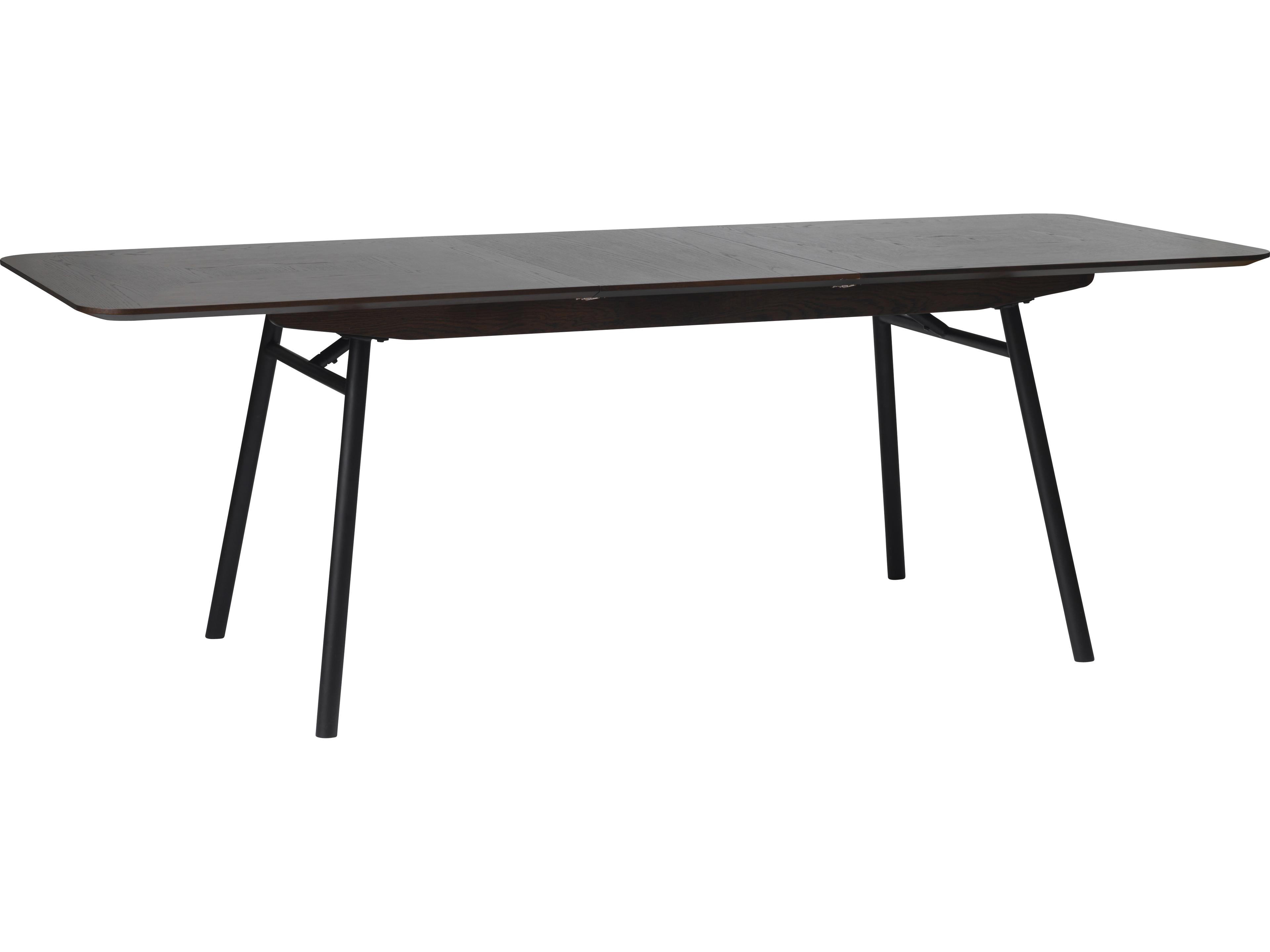 Unique Furniture Latina Extendable Rectangular Wood Black Oak Dining Table