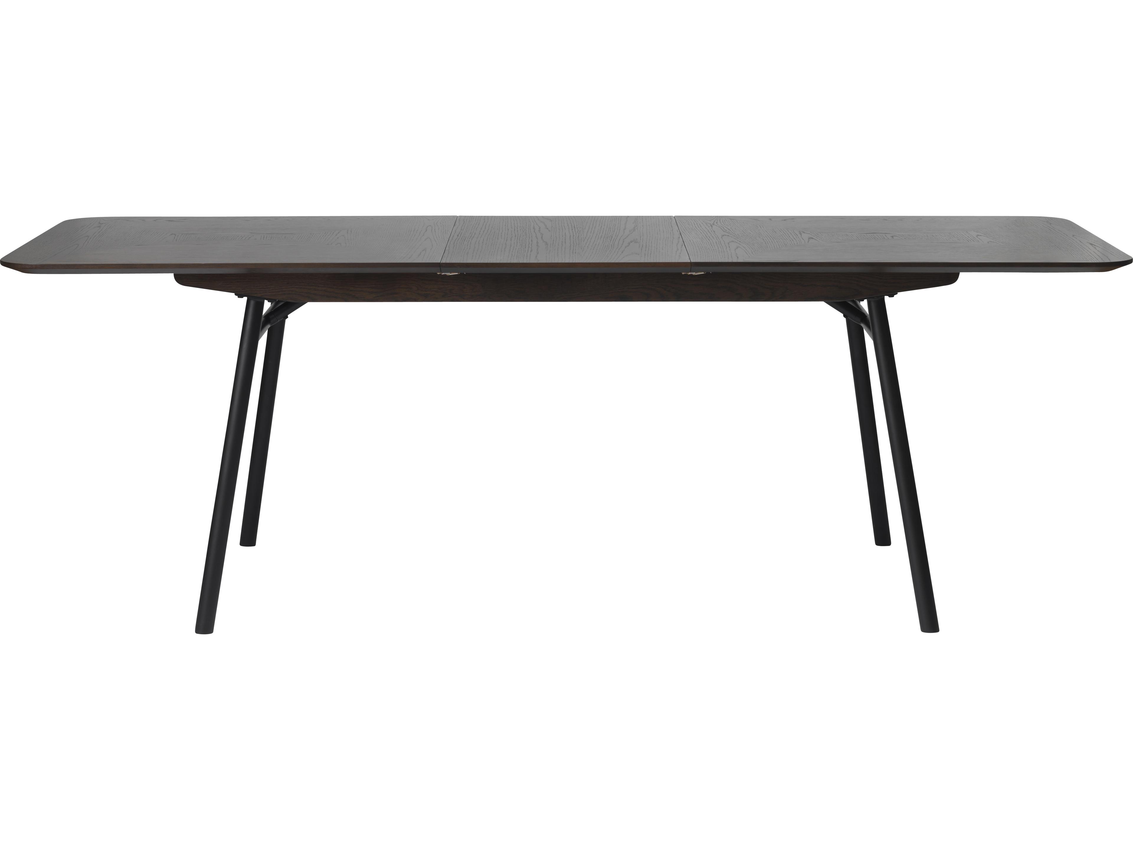 Unique Furniture Latina Extendable Rectangular Wood Black Oak Dining Table