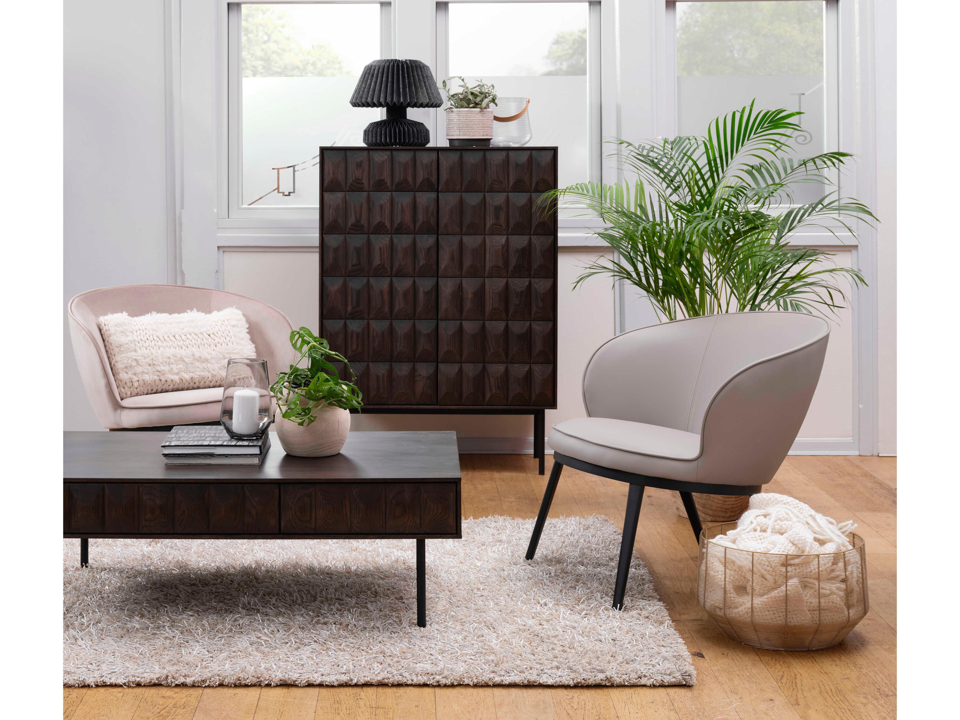 Unique Furniture Latina Rectangular Wood Black Oak Coffee Table