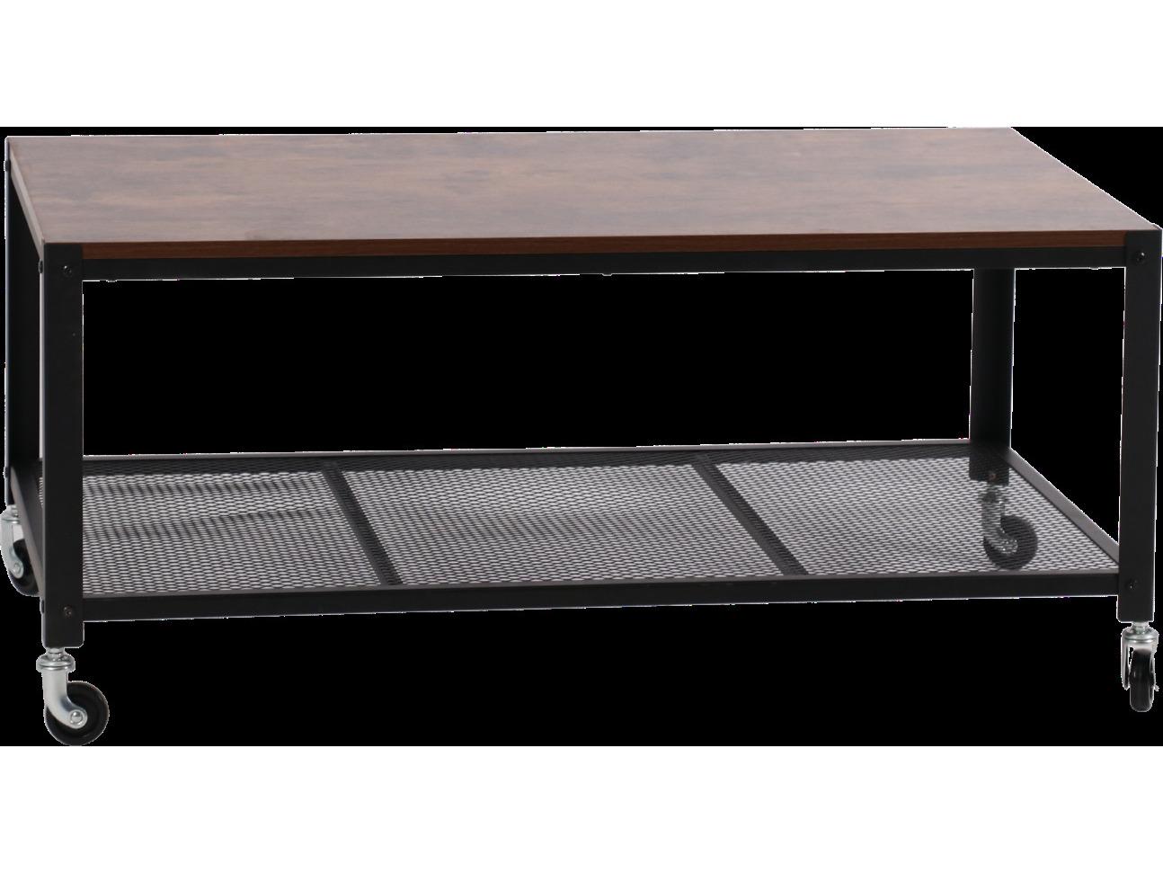 Unique Furniture Louis Rectangular Wood Black rustic Coffee Table