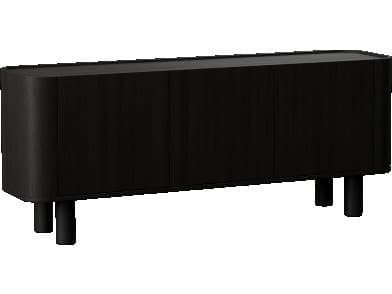 Unique Furniture Monsun 70" Oak Wood Black Media Console