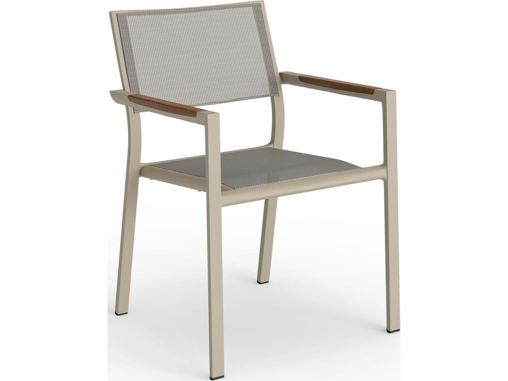 Jensen Outdoor Breeze Stacking Sling Arm Chair in Sand