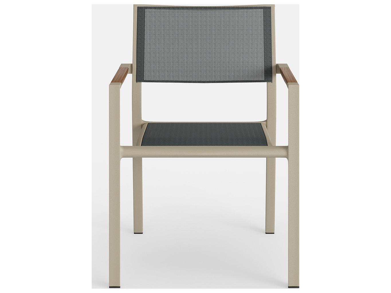 Jensen Outdoor Breeze Stacking Sling Arm Chair in Sand