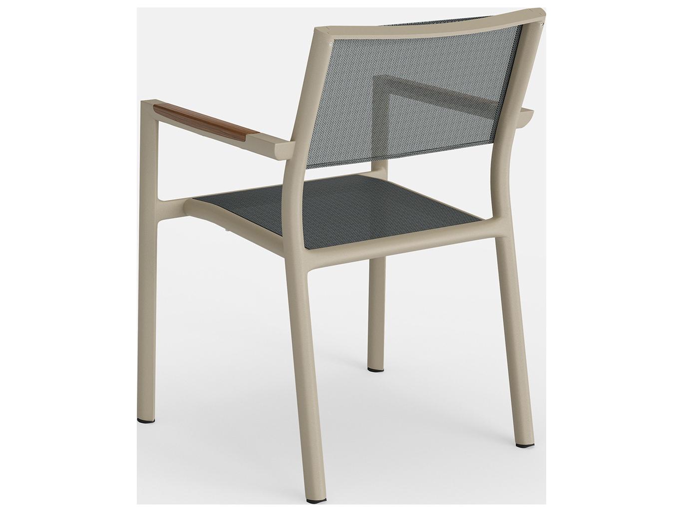 Jensen Outdoor Breeze Stacking Sling Arm Chair in Sand