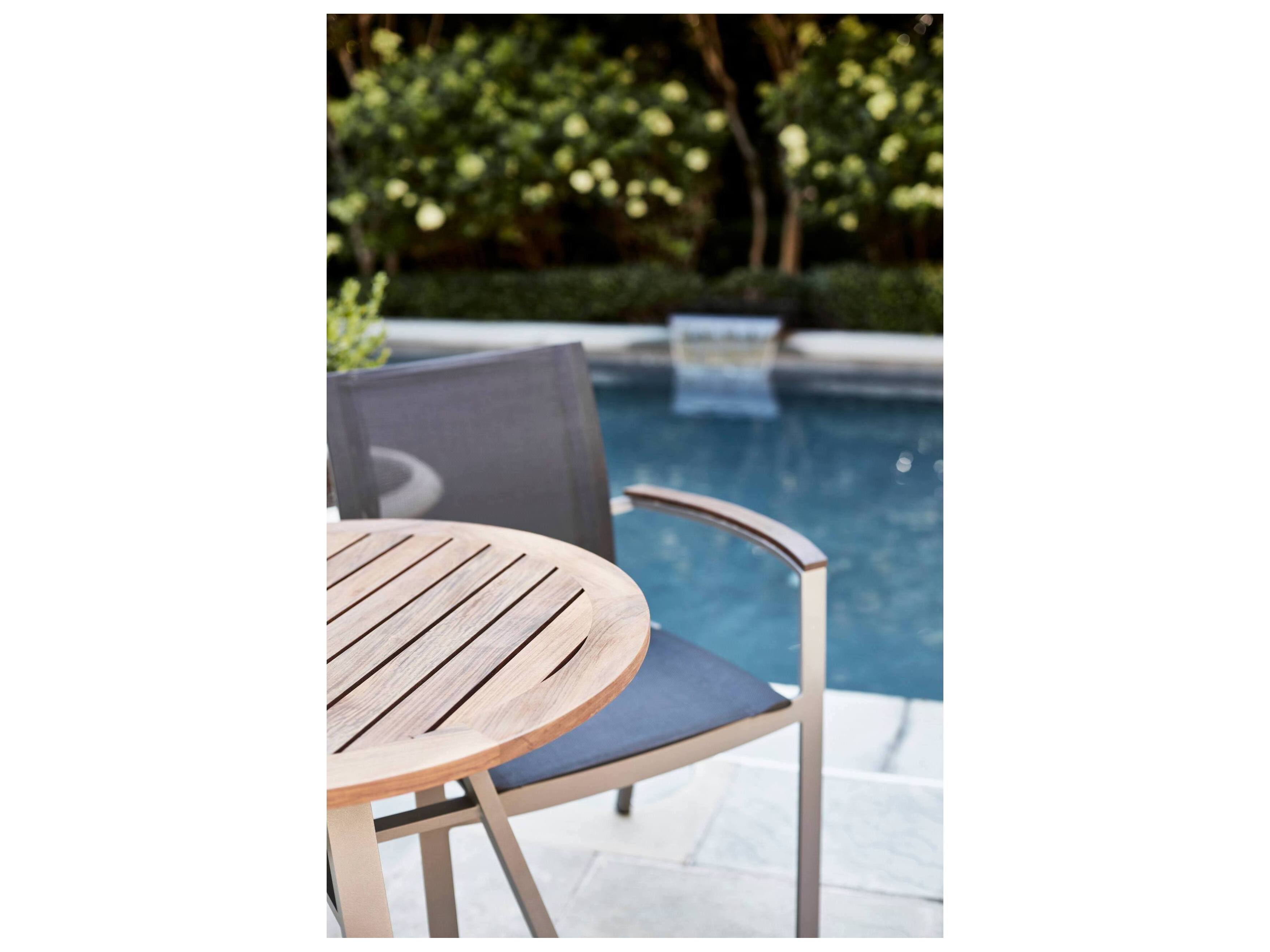 Jensen Outdoor Harmony 29" Round Bistro Table/ Slate with Light Slate HPL