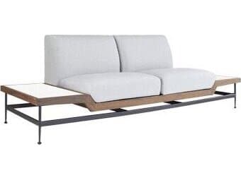 Jensen Outdoor Jett Loveseat with  White HPL Tops Cushion Set