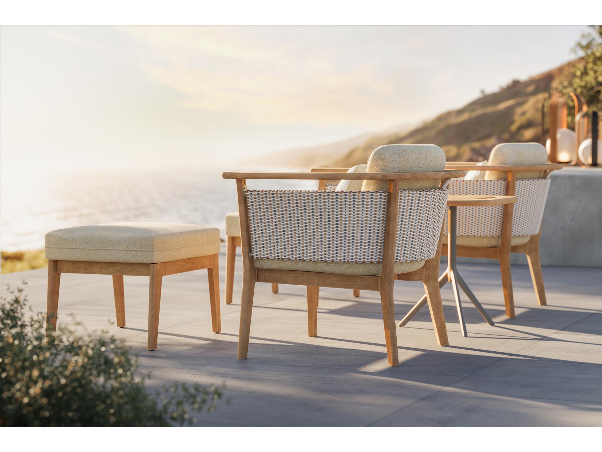 Jensen Outdoor Soleo Ottoman/ Ivory