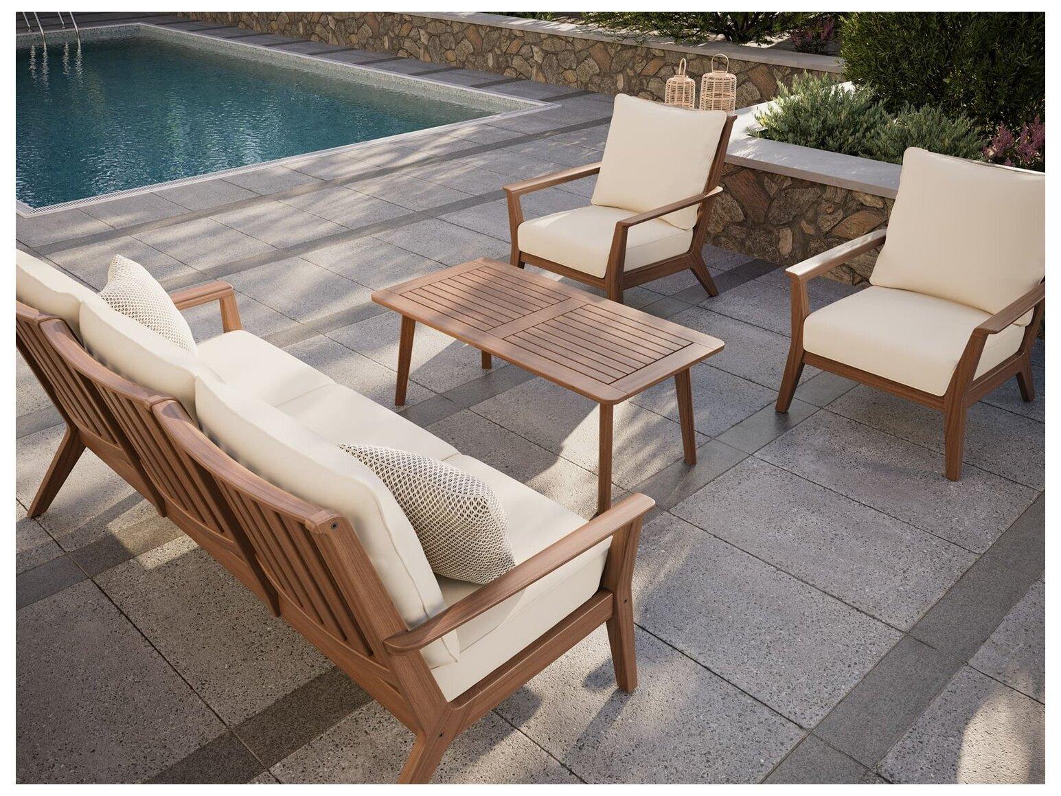 Jensen Outdoor Foundations IPE 48" x 24" Rectangular Coffee Table