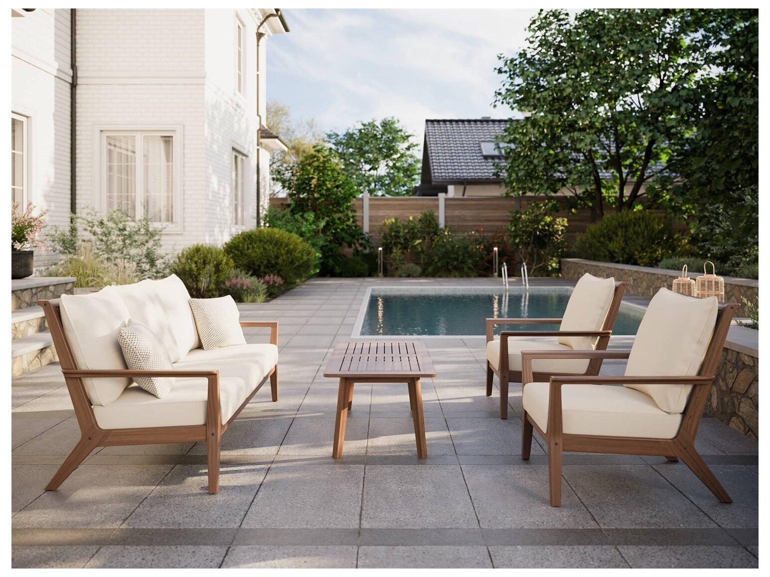 Jensen Outdoor Foundations IPE 48" x 24" Rectangular Coffee Table