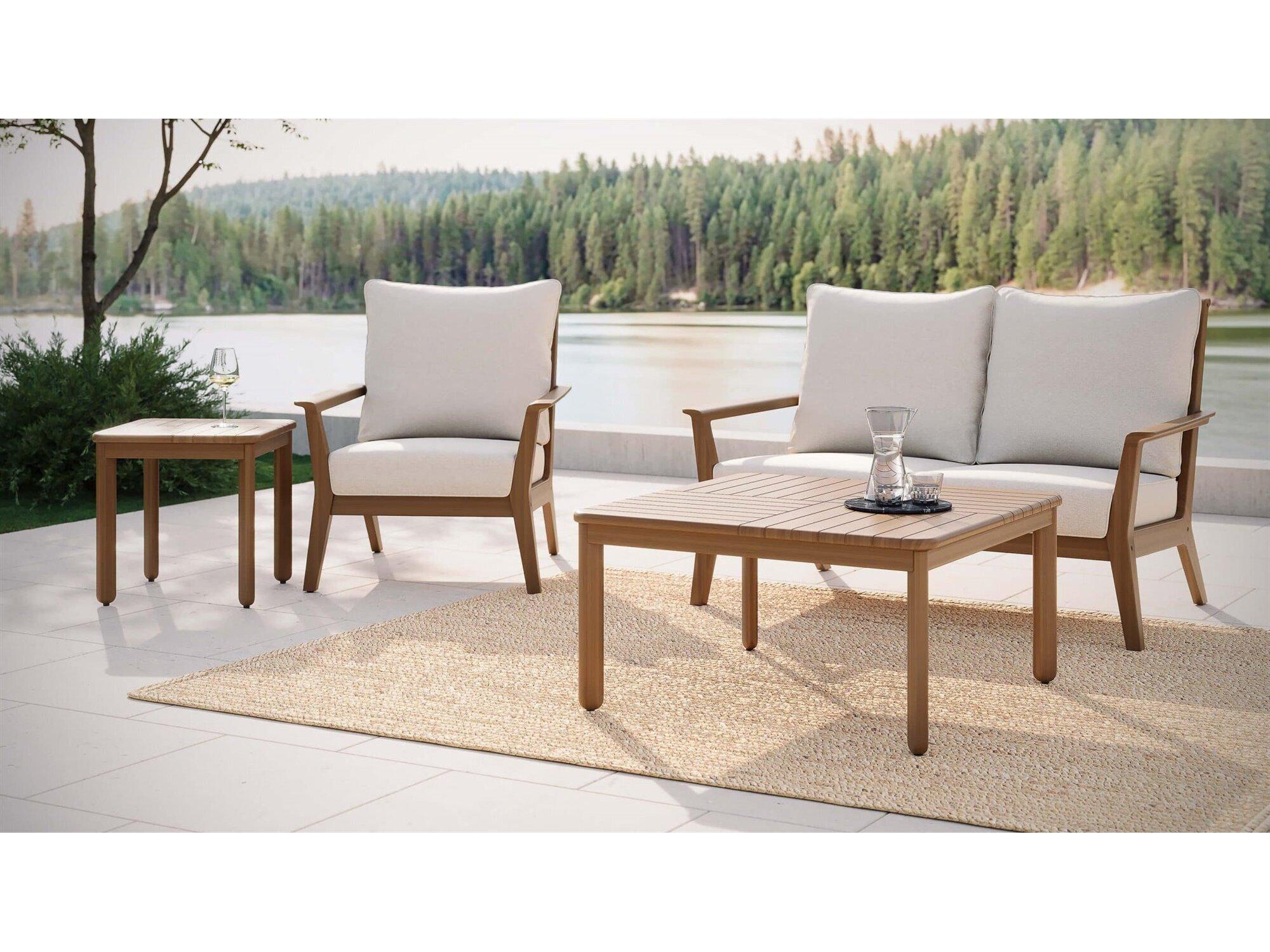 Jensen Outdoor Foundations IPE Mosaic 35" Square Coffee Table