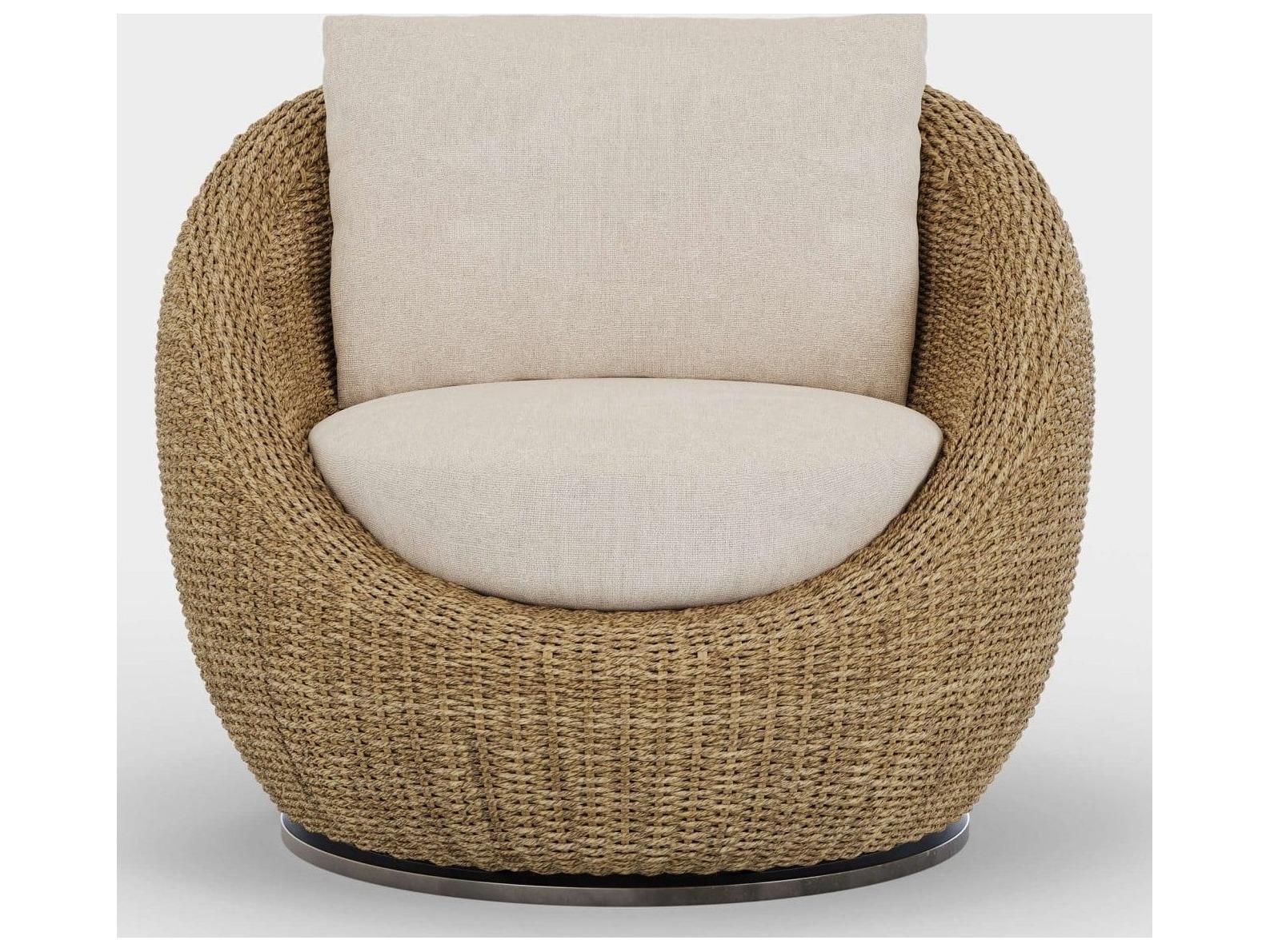 Jensen Outdoor Velo Swivel Chair w/ Seat & Back Cushion