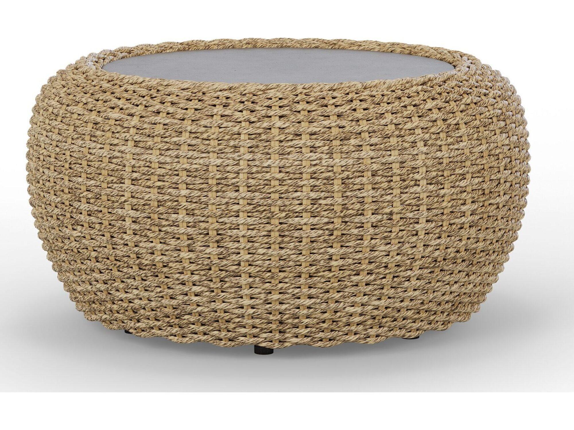 Jensen Outdoor Velo 26" Round Side Table w/ Cement Top