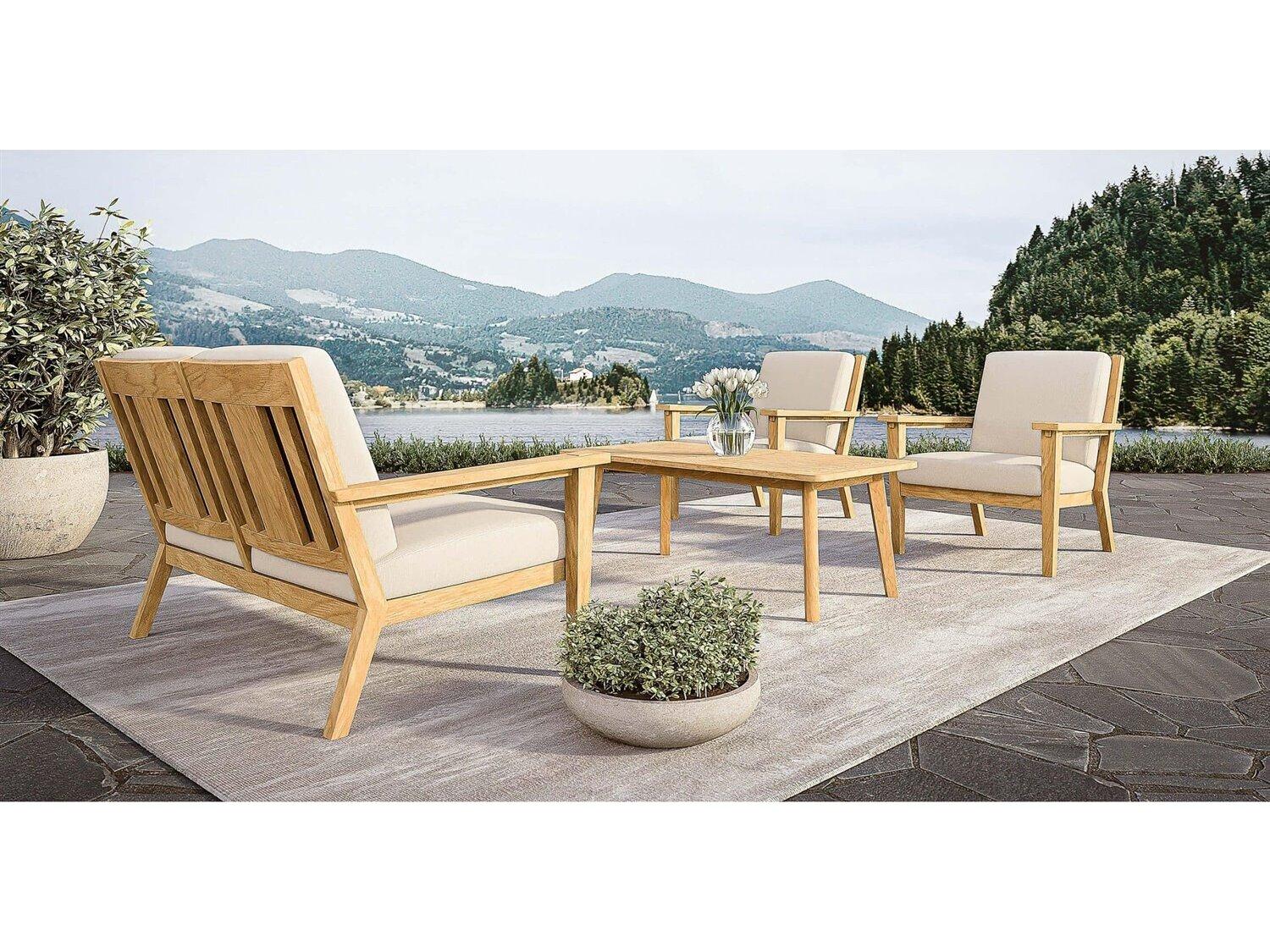 Jensen Outdoor Foundations Teak 24" Square Side Table