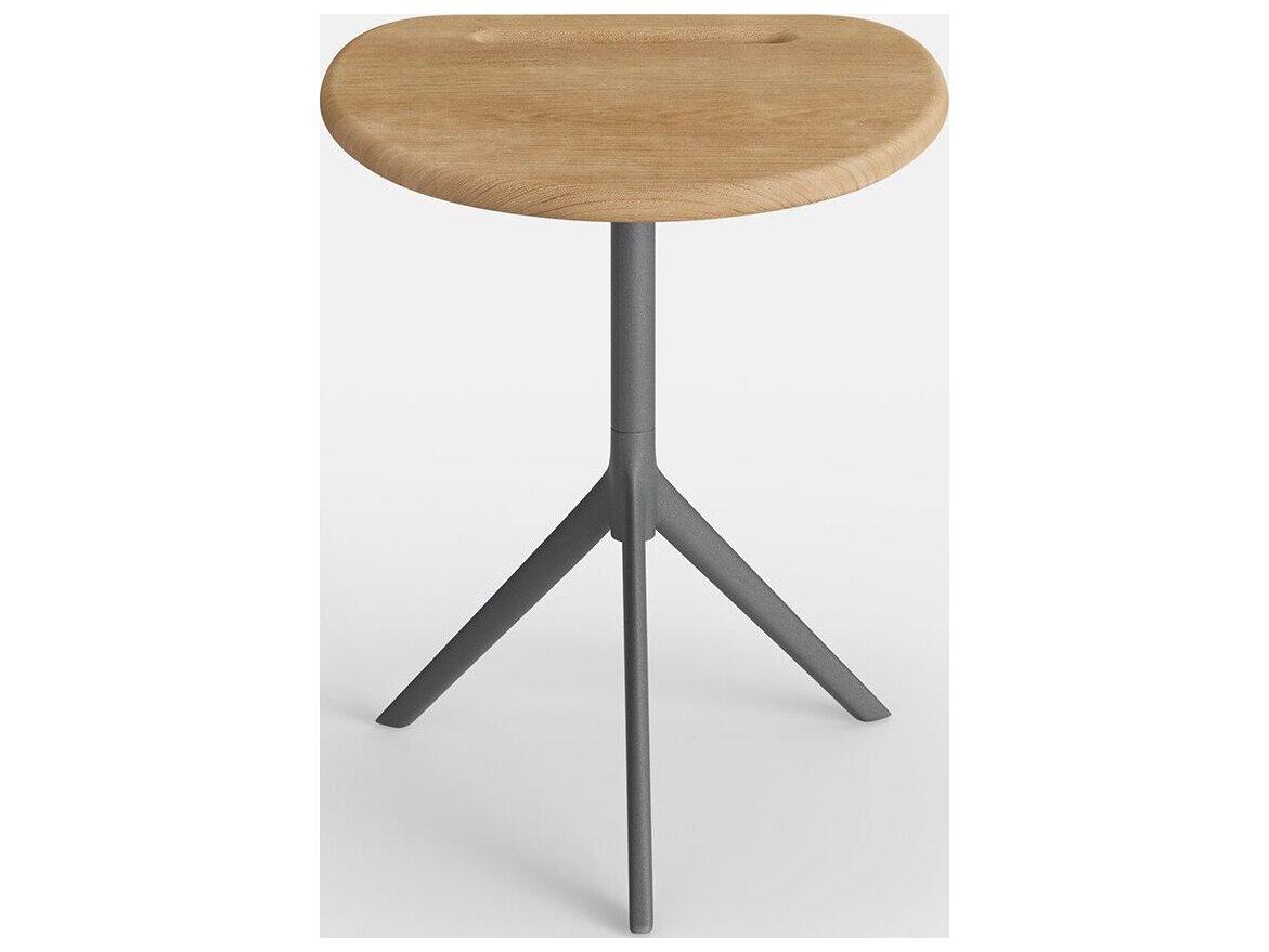 Jensen Outdoor Foundations Arc 16" Side Table with Teak Top/ Slate