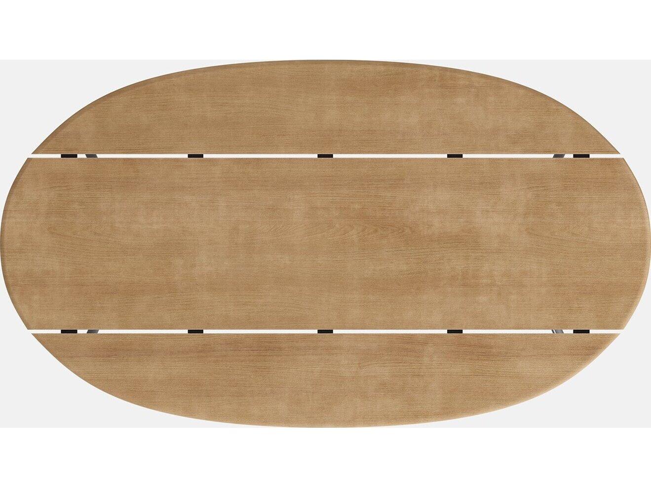 Jensen Outdoor Foundations Aluminum Arc 47" x 24" Coffee Table with Teak Top/ Slate