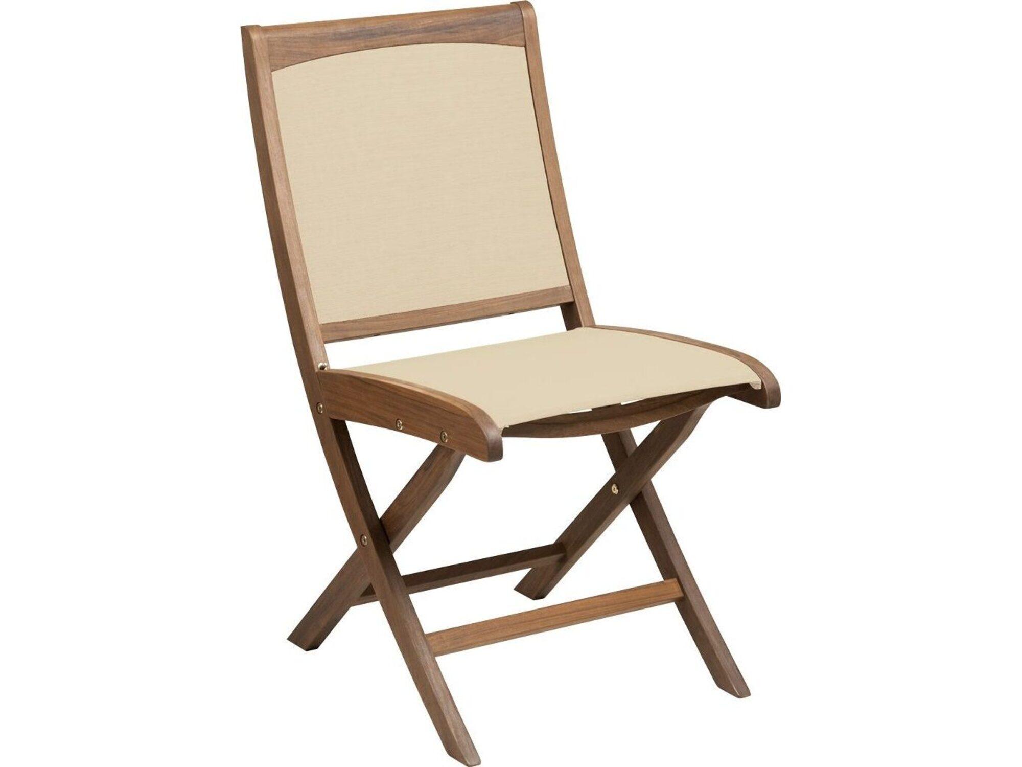 Jensen Outdoor Topaz Folding Sling Side Chair/ Beige