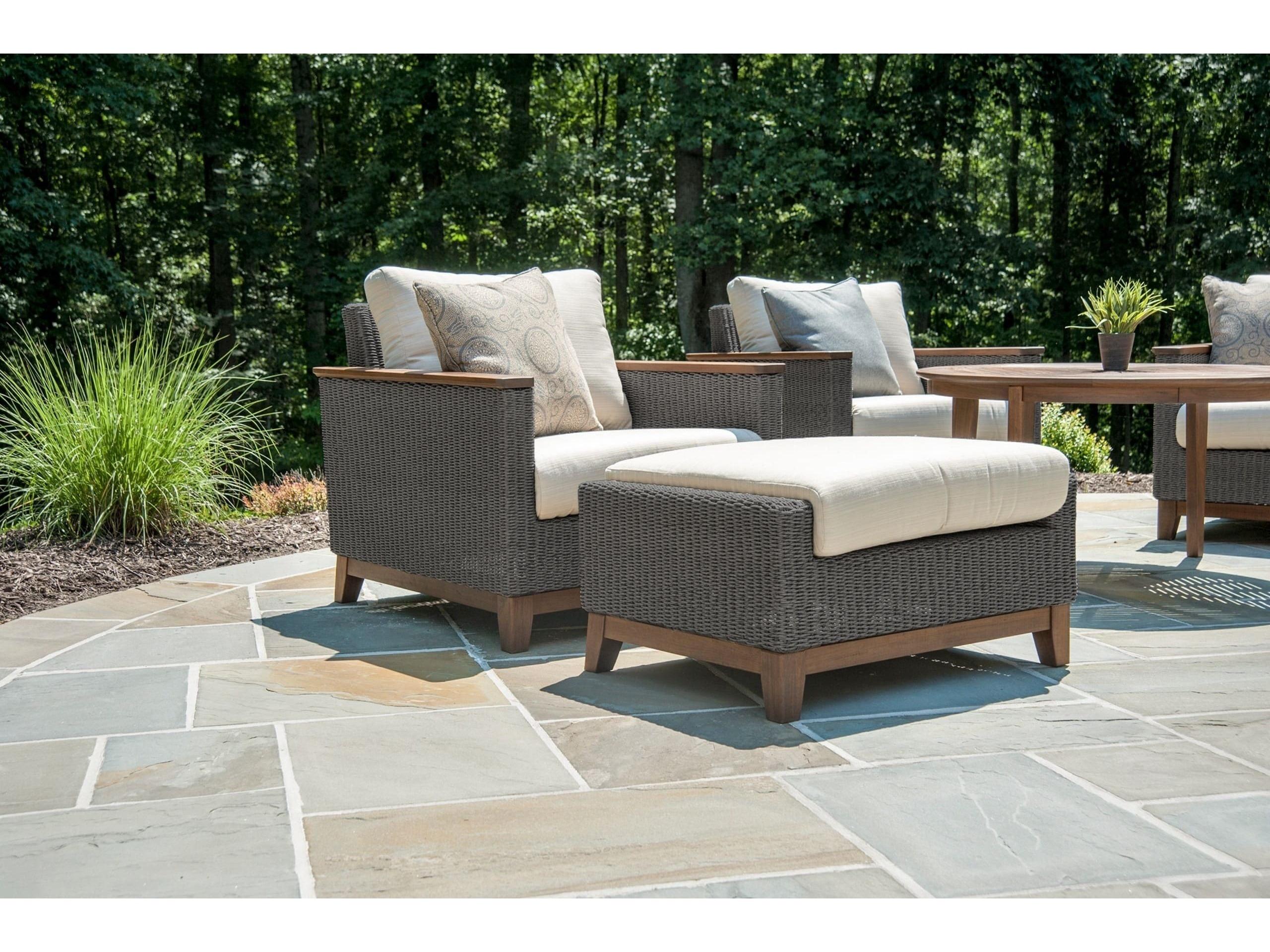 Jensen Outdoor Coral Ottoman /Gray