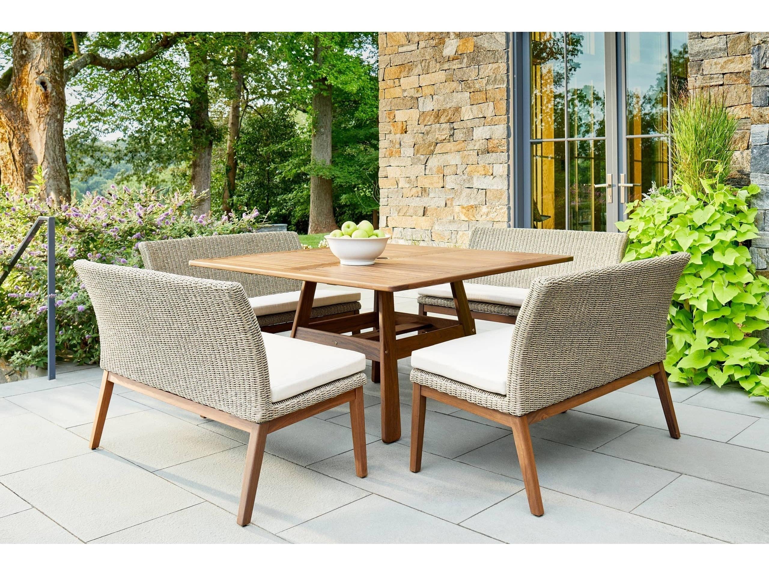 Jensen Coral 46" Bench without Arms/Natural Replacement Cushions