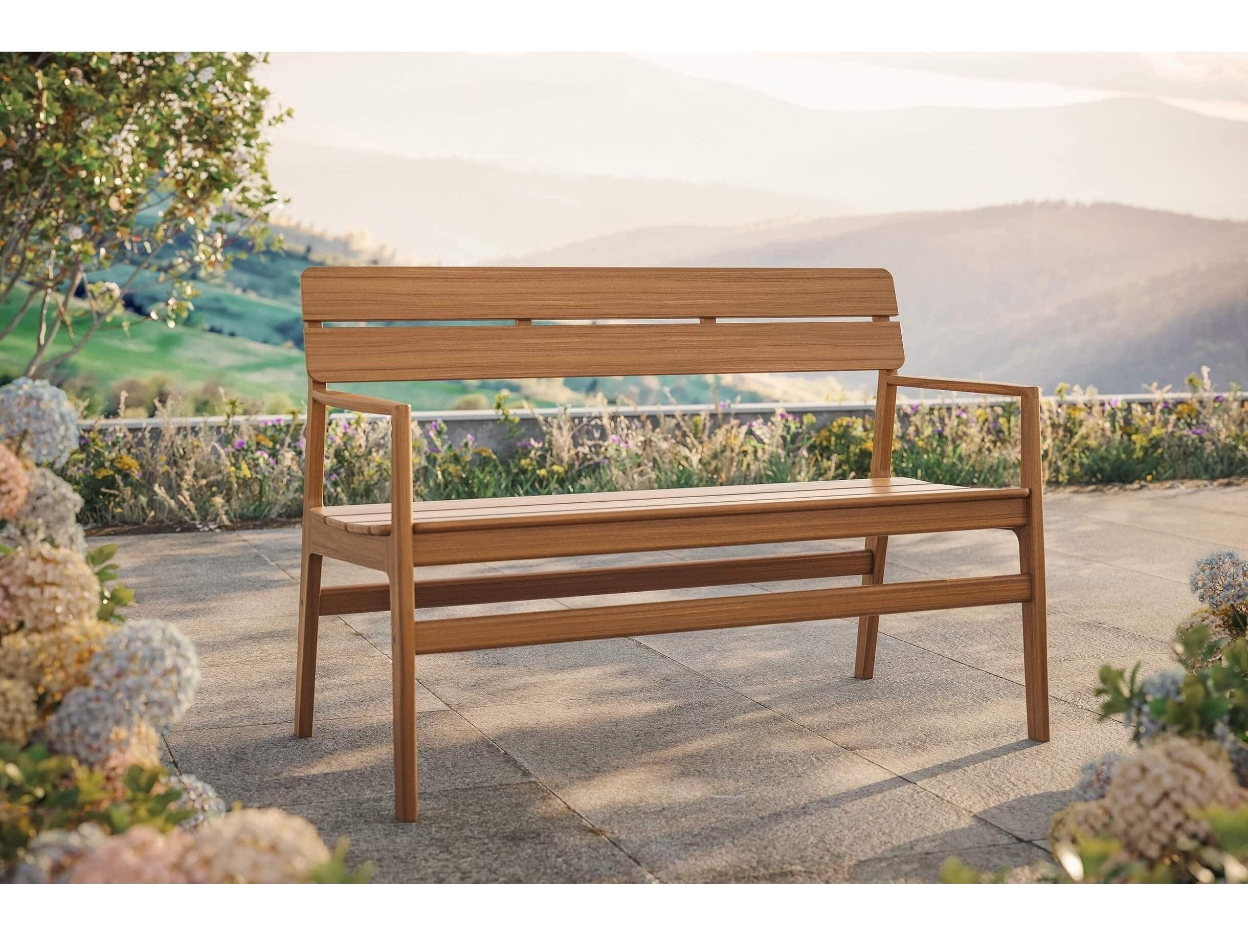 Jensen Outdoor Innova Aurora 48" Garden Bench with Arms