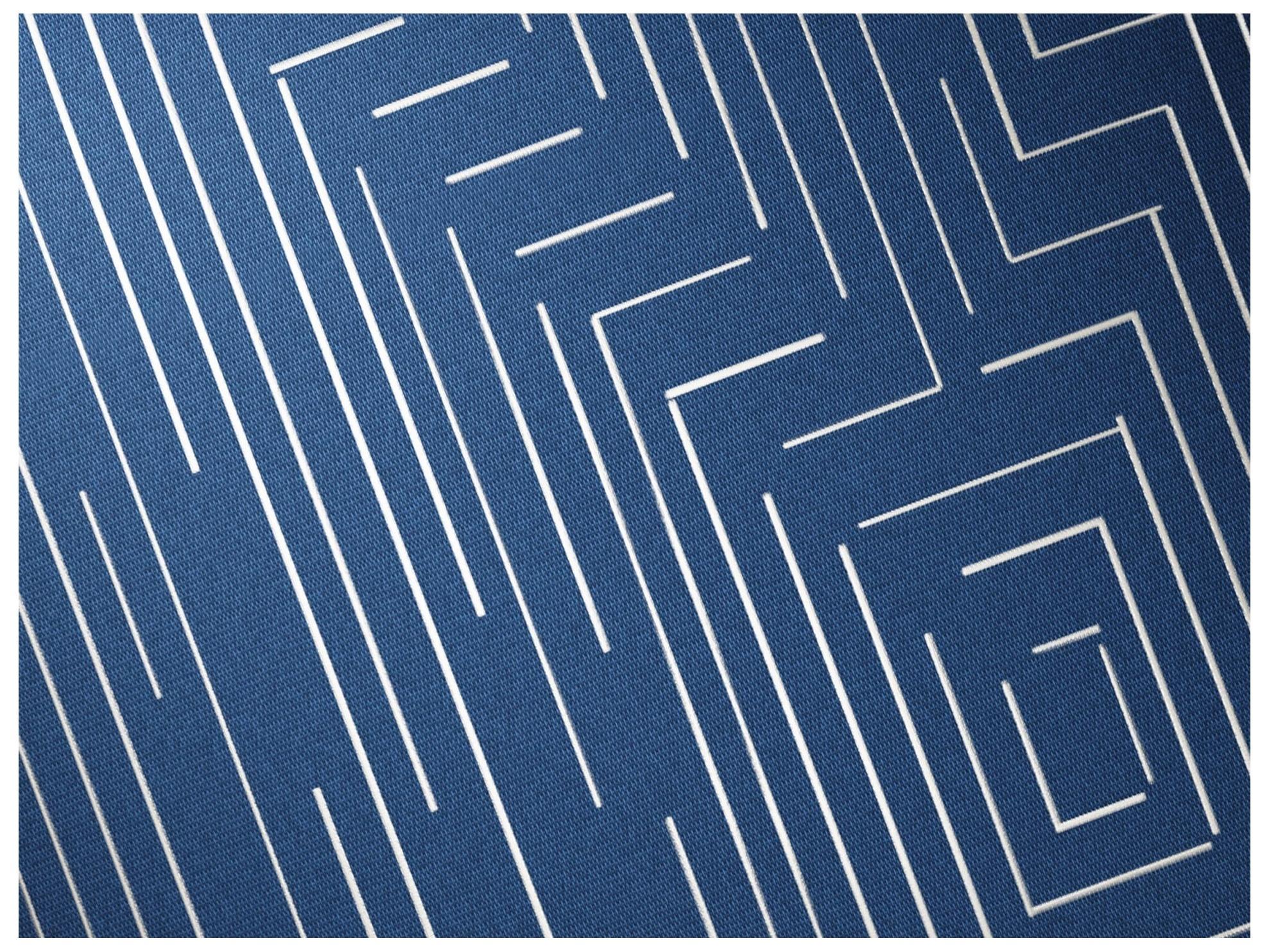 Jensen Outdoor Performance Plume Embroidery 20" x 20" Maze - Indigo/Ivory