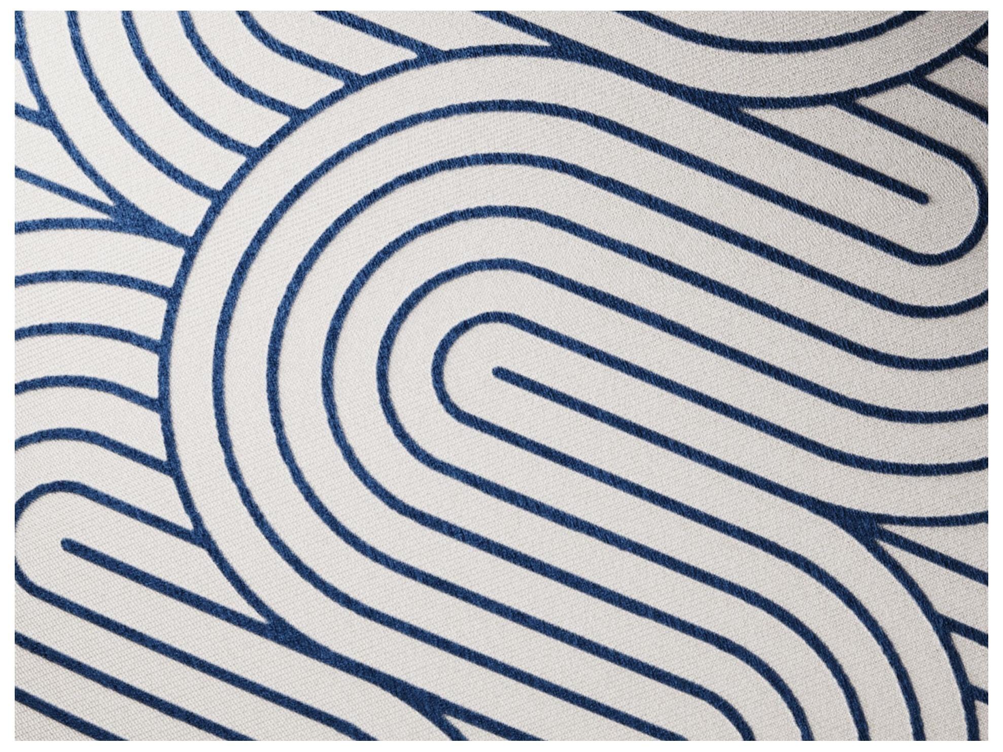 Jensen Outdoor Performance Plume Embroidery 20" x 20" Spiral - Ivory/Indigo