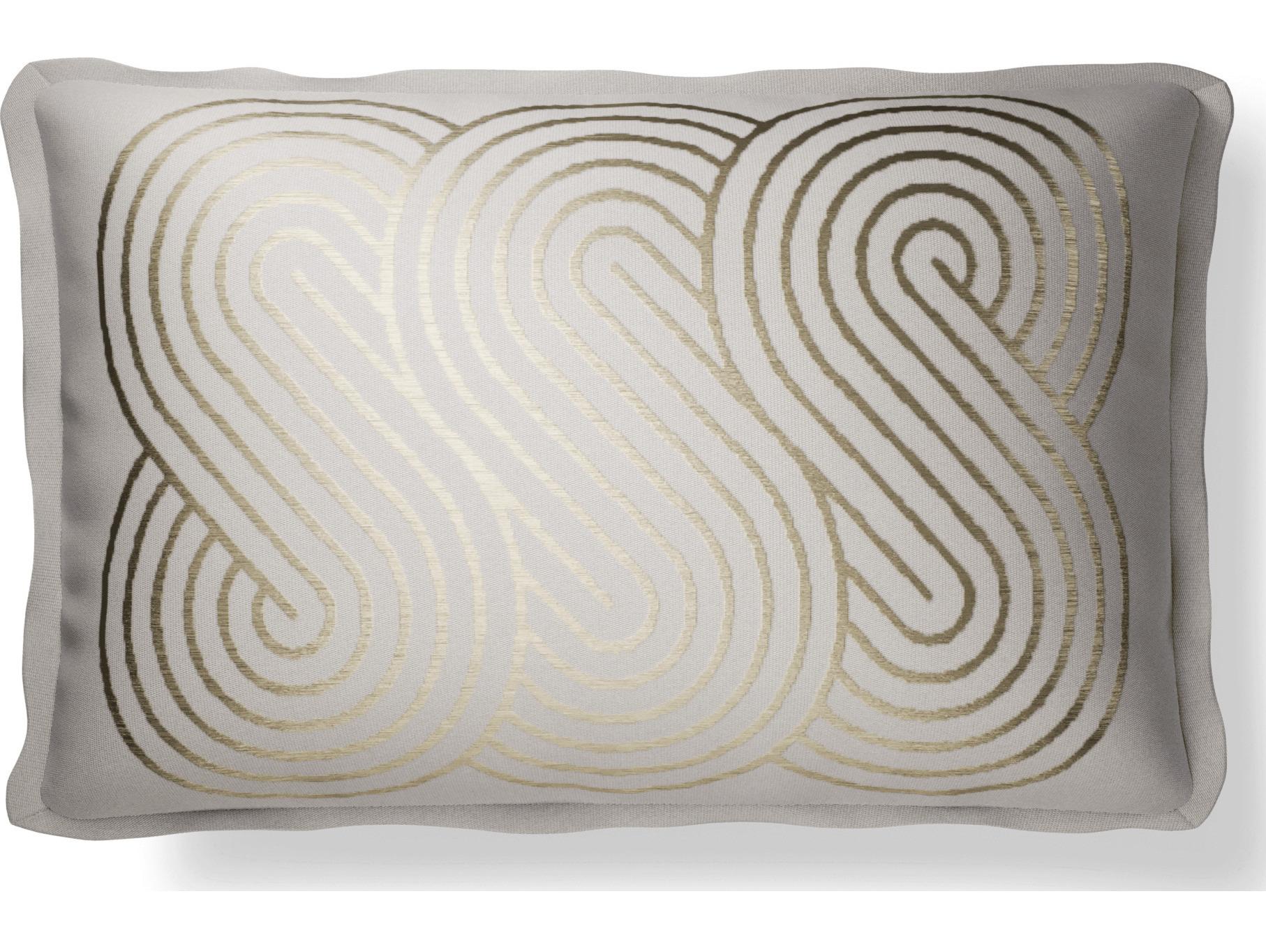 Jensen Outdoor Performance Plume Embroidery 14" x 22" Spiral - Ivory/Gold