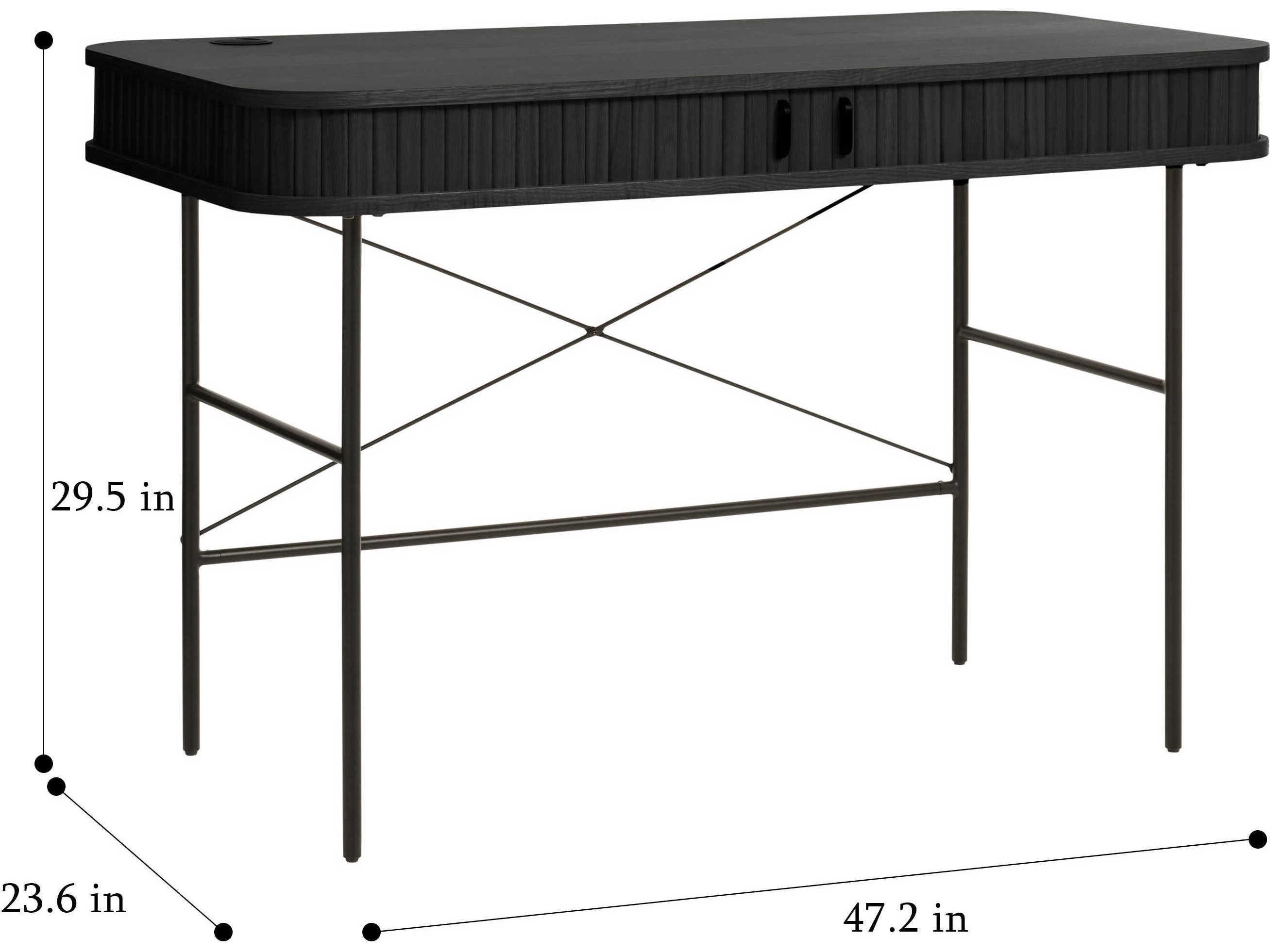 Unique Furniture Nola Black Oak Secretary Desk