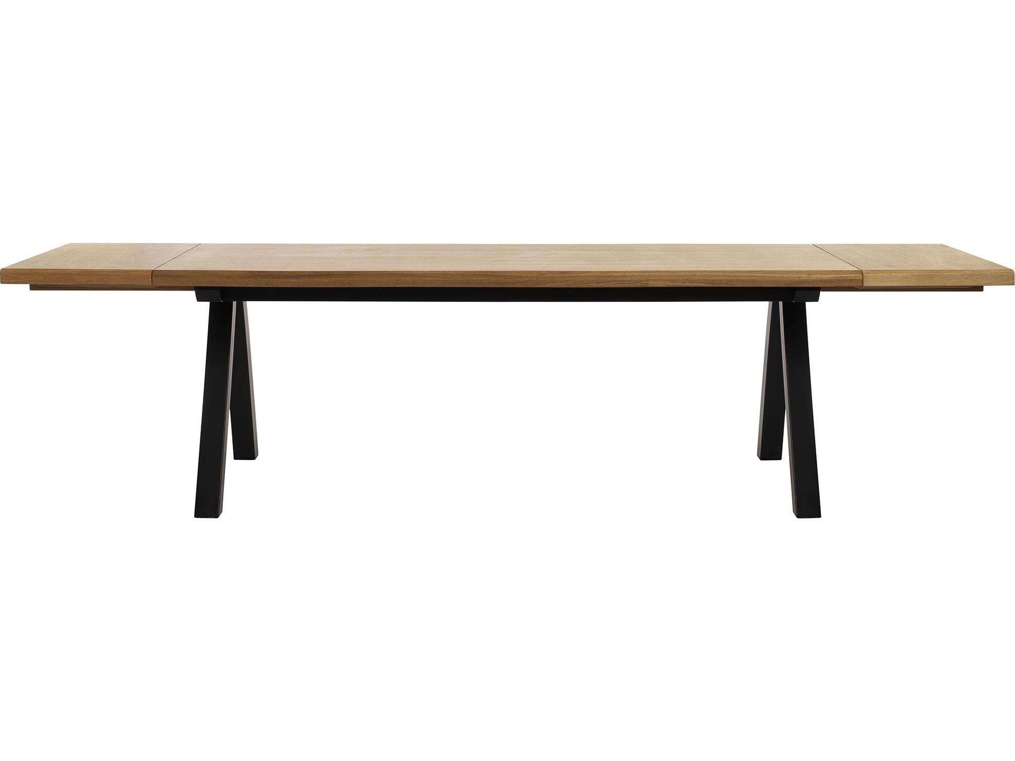 Unique Furniture Oliveto Rectangular Wood Wild Oak black Dining Table