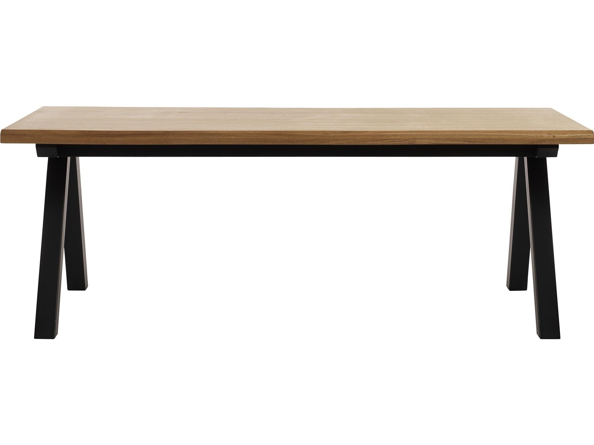 Unique Furniture Oliveto Rectangular Wood Wild Oak black Dining Table