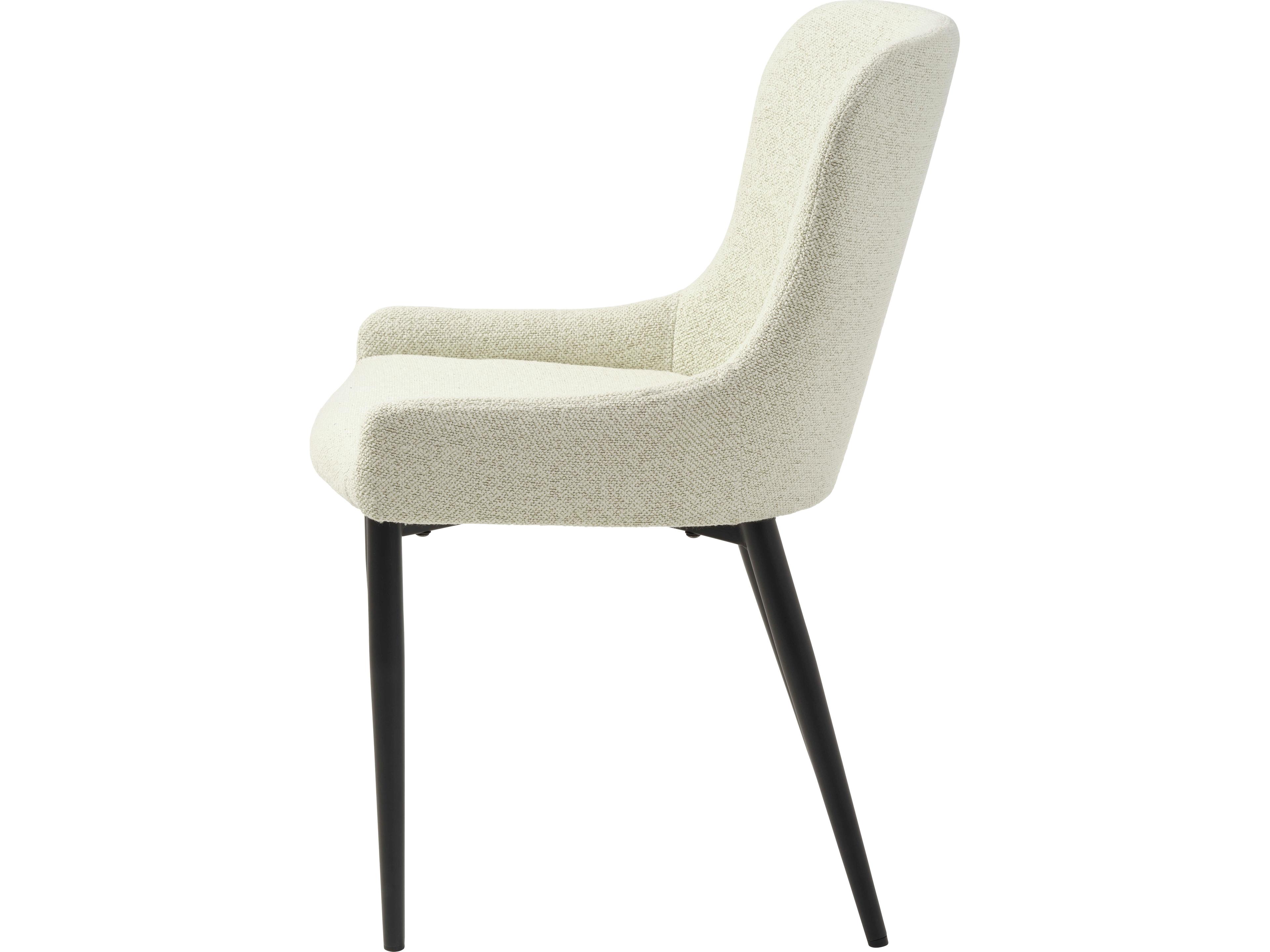 Unique Furniture Chairs White Upholstered Armless Dining Chair Set of 2