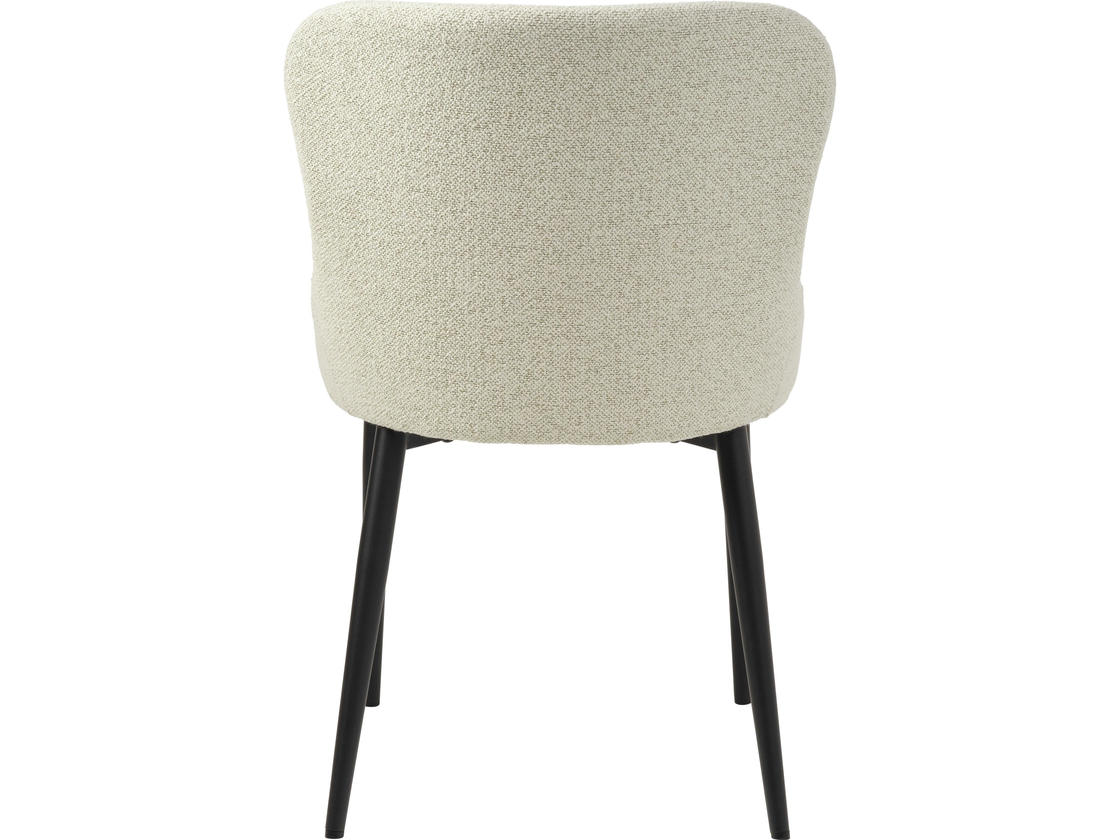 Unique Furniture Chairs White Upholstered Armless Dining Chair Set of 2