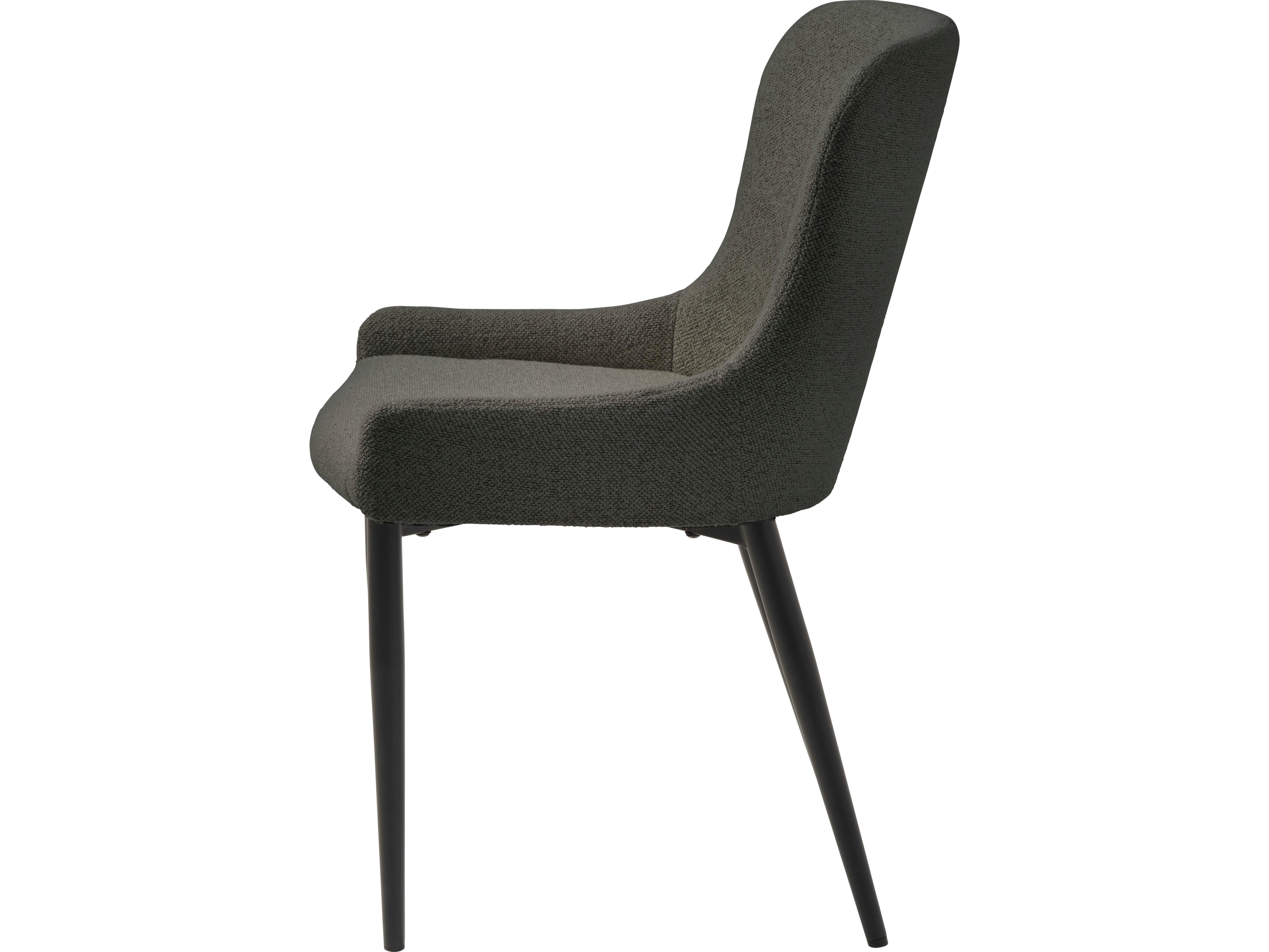 Unique Furniture Chairs Gray Upholstered Armless Dining Chair Set of 2