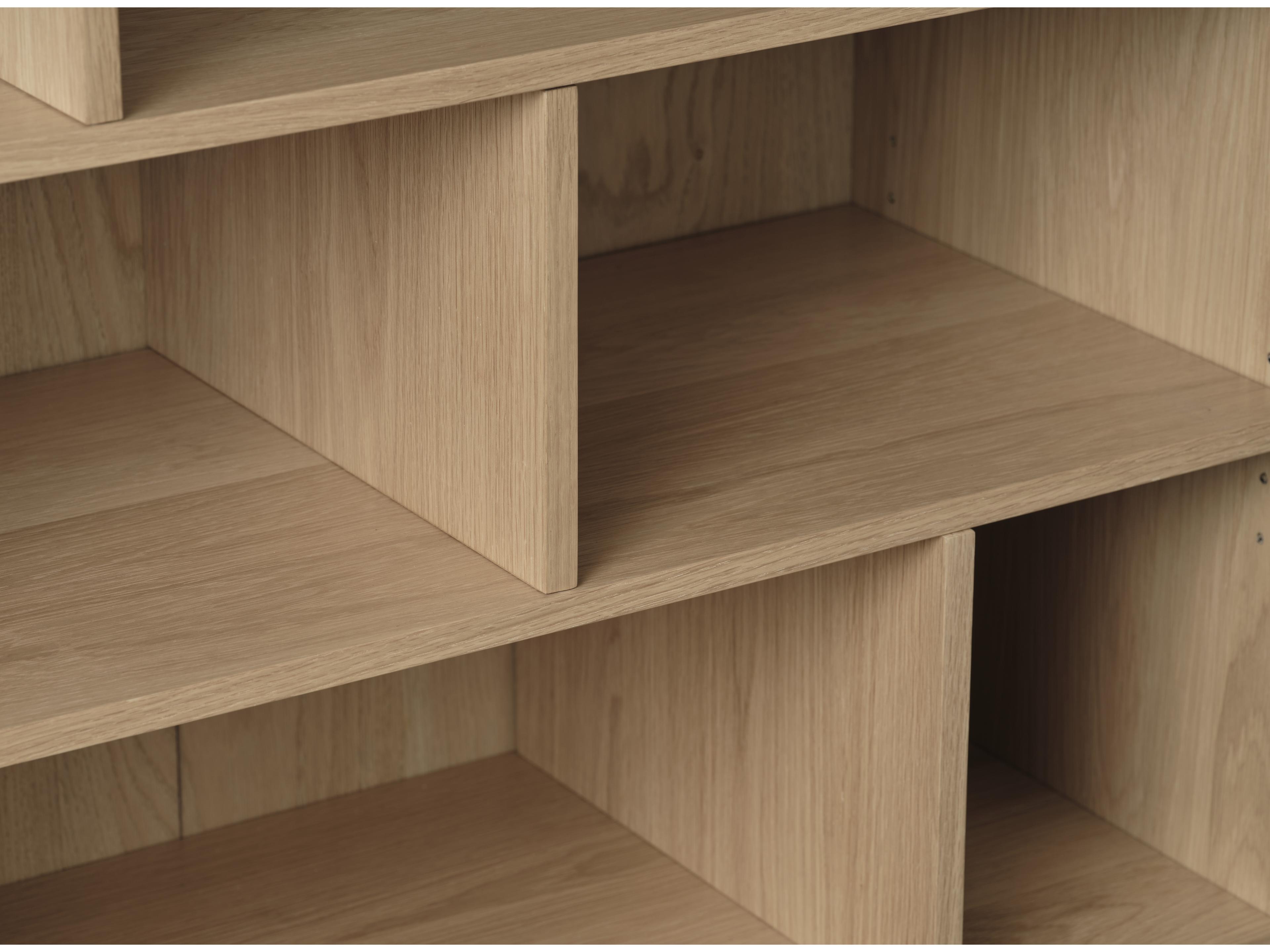 Unique Furniture Ponza Oak Wood Display Cabinet